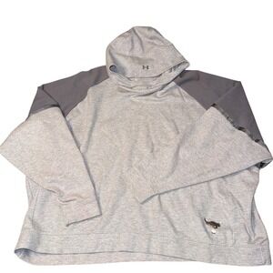Under Armour Hoodie Womens Small oversized Gray Project Rock All Day Hustle Bull